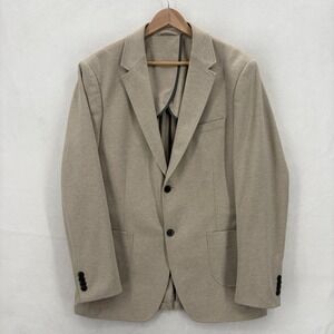 Artefact Sport Coat Men's Large Knit Two Button Beige Unstructured Jacket Blazer